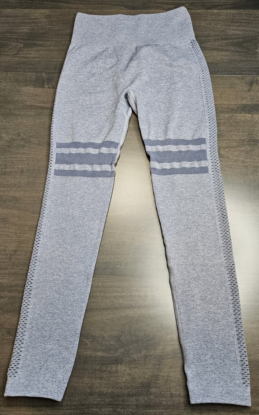 MiniBeast High Waisted Gray Leggings Sz Large 24" Inseam
